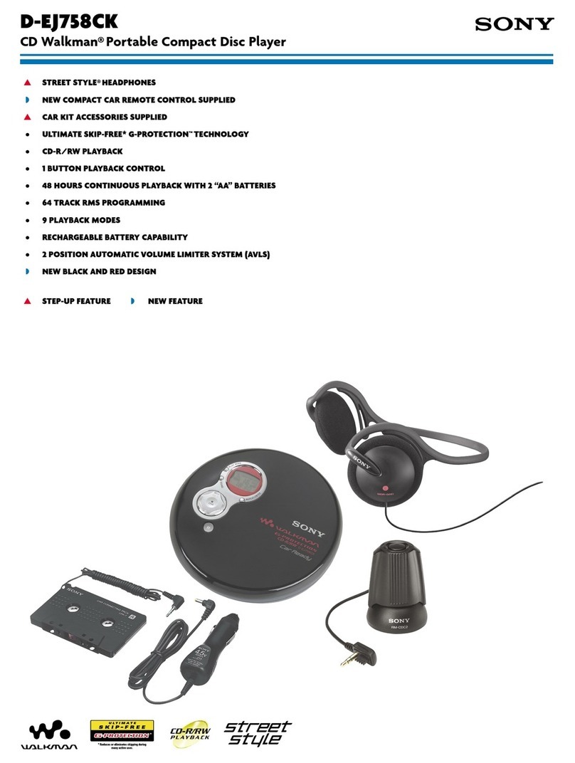 Sony D-EJ758CK - Portable Cd Player User manual