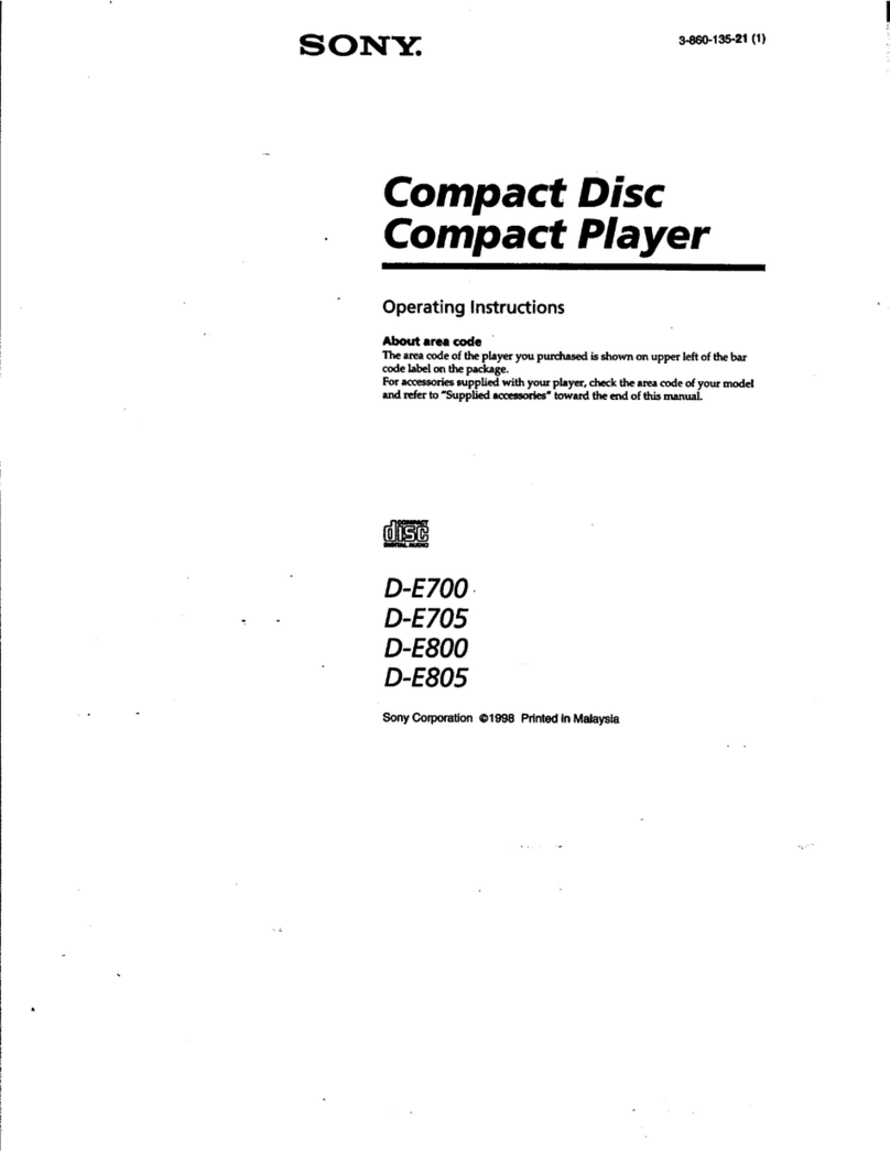 Sony D-E705 - Compact Disc Player User manual