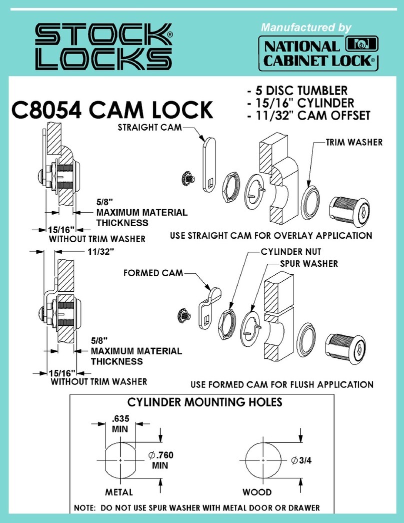 COMPX Stock Locks C8054 Dimensional drawing