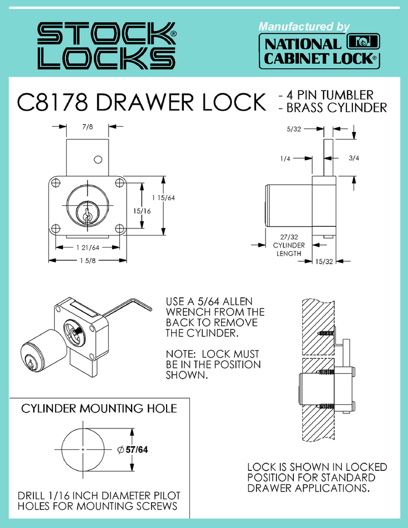National Cabinet Lock C8178 Dimensional drawing