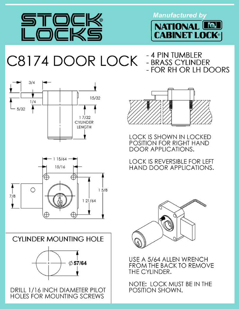 National Cabinet Lock C8174 Dimensional drawing National Cabinet Lock C8174 Dimensional drawing