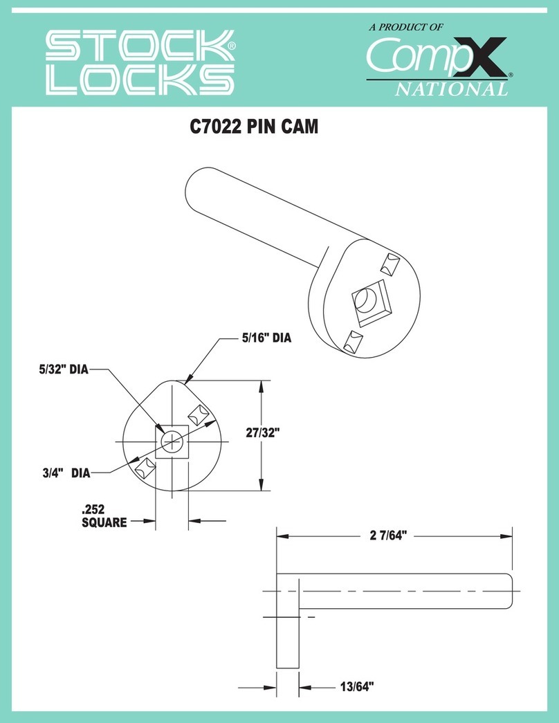 COMPX Stock Locks C7021 Dimensional drawing COMPX Stock Locks C7021 Dimensional drawing