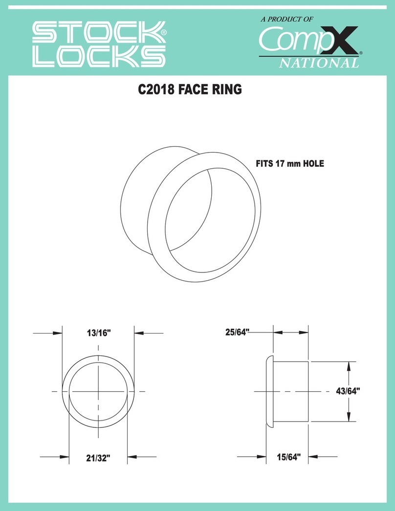 COMPX Stock Locks C2018 Dimensional drawing