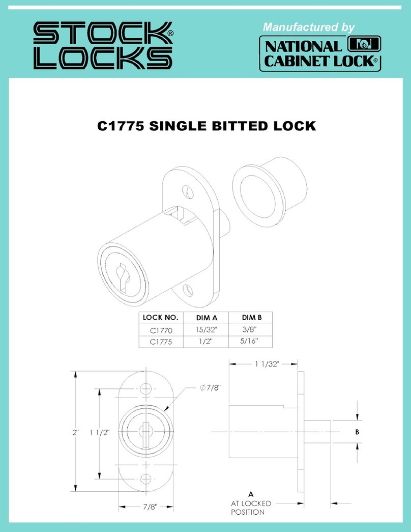 COMPX Stock Locks C1775 Dimensional drawing COMPX Stock Locks C1775 Dimensional drawing