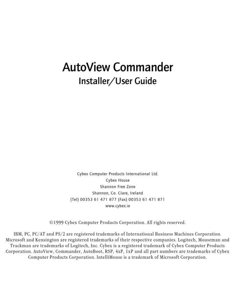 CYBEX AUTOVIEW COMMANDER - Installer/user guide