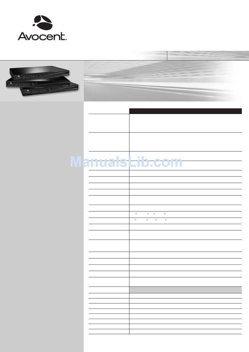 Avocent DSR1161 User manual Avocent DSR1161 User manual