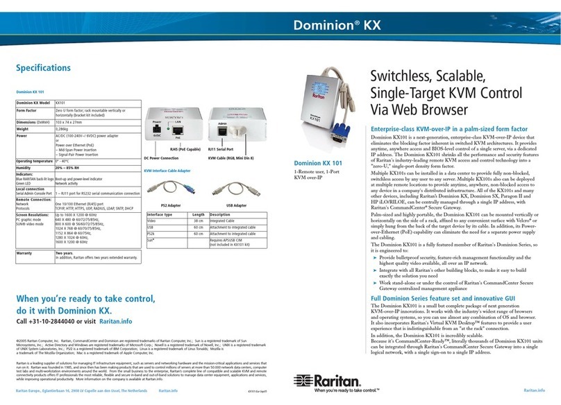 Raritan DOMINION KX 101 brochure