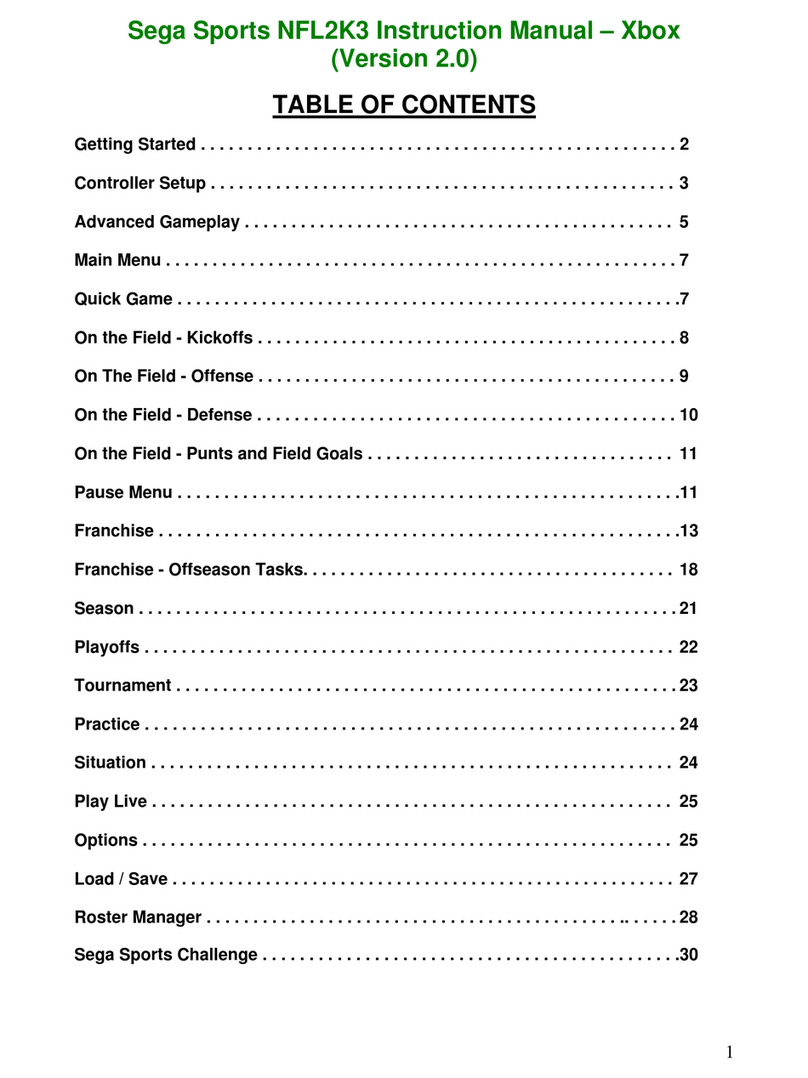Sega NFL 2003 User manual