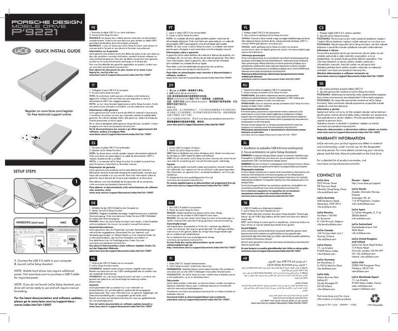 LaCie Porsche Design Mobile Drive P'9221 Quick install guide