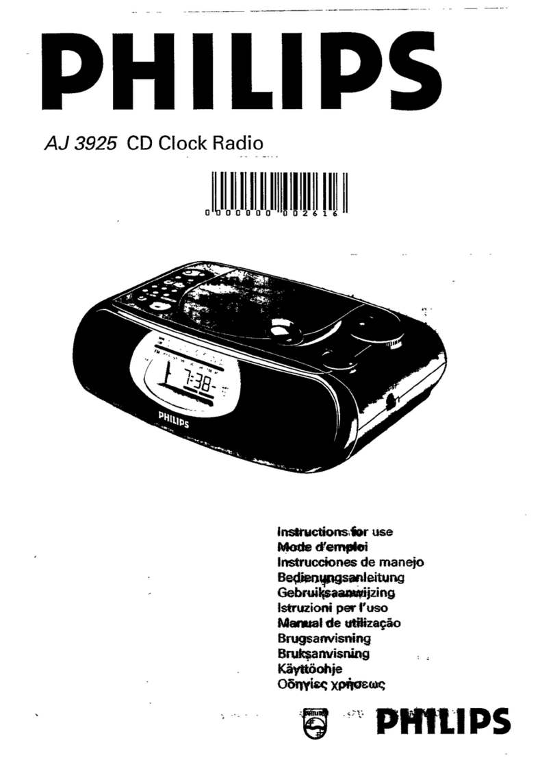 Philips AJ3925 - Cd Clock Radio manual