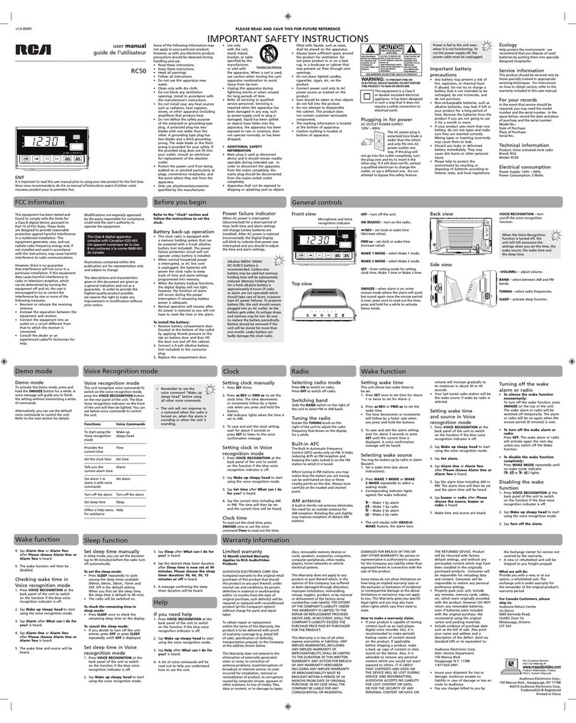RCA RC50 User manual