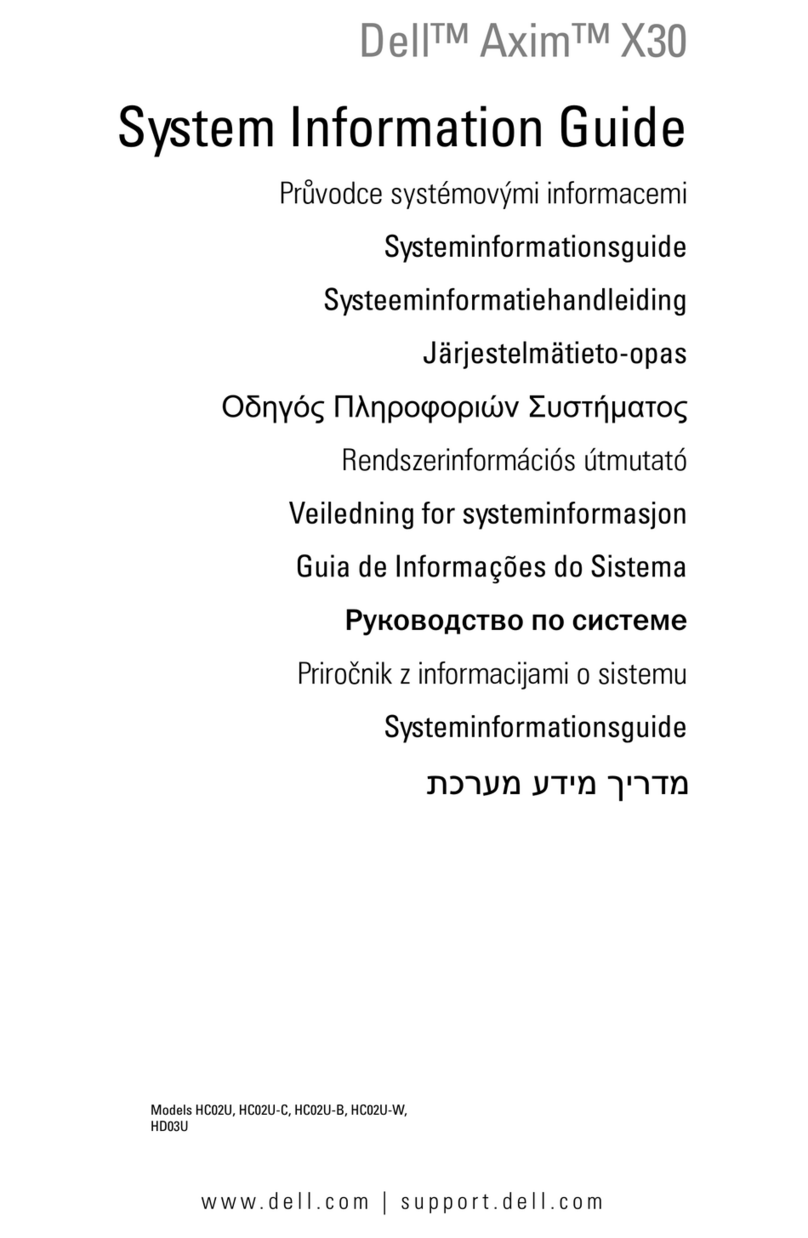 Dell Axim X30 System information guide