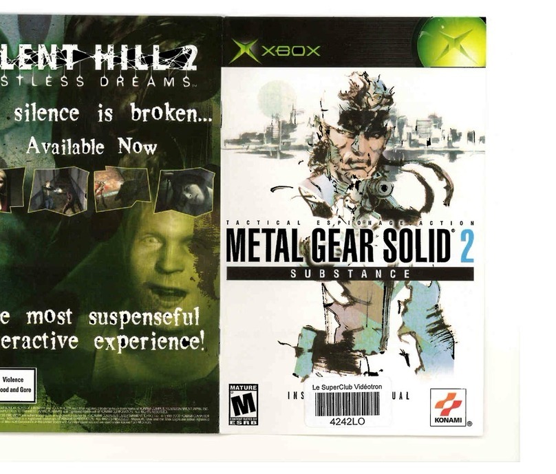 GAMES MICROSOFT XBOX METAL GEAR SOLID 2-SUBSTANCE manual GAMES MICROSOFT XBOX METAL GEAR SOLID 2-SUBSTANCE manual