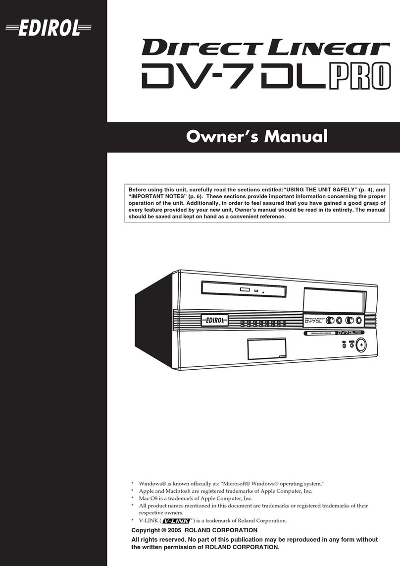 Edirol Direct Linear DV-7DL Pro owner's manual