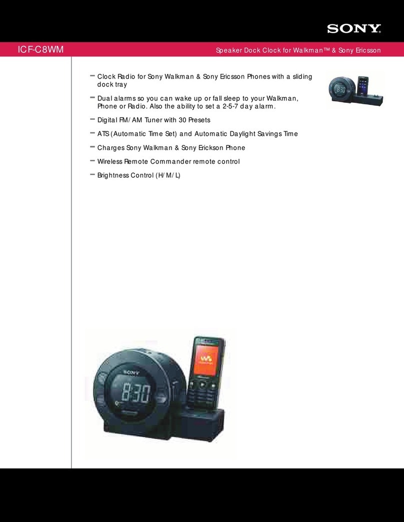 Sony ICF-C8WM - Speaker Dock Clock User manual Sony ICF-C8WM - Speaker Dock Clock User manual