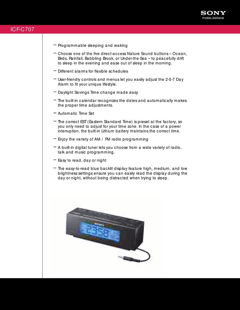 Sony DREAM MACHINE ICF-C707 User manual