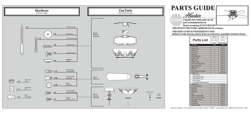 Hunter 21322 Parts guide