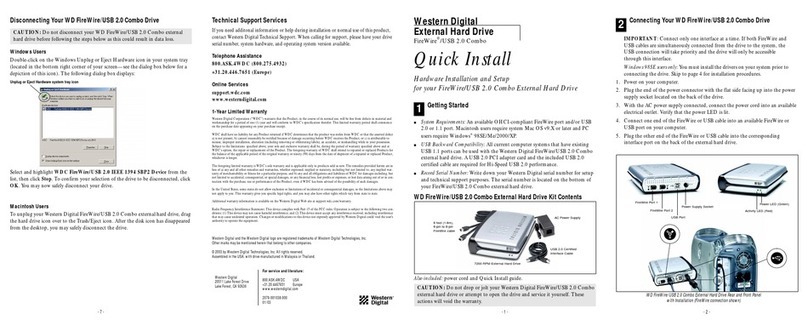 Western Digital WD800B002-RNN - FireWire Hard Drive 80 GB... User manual