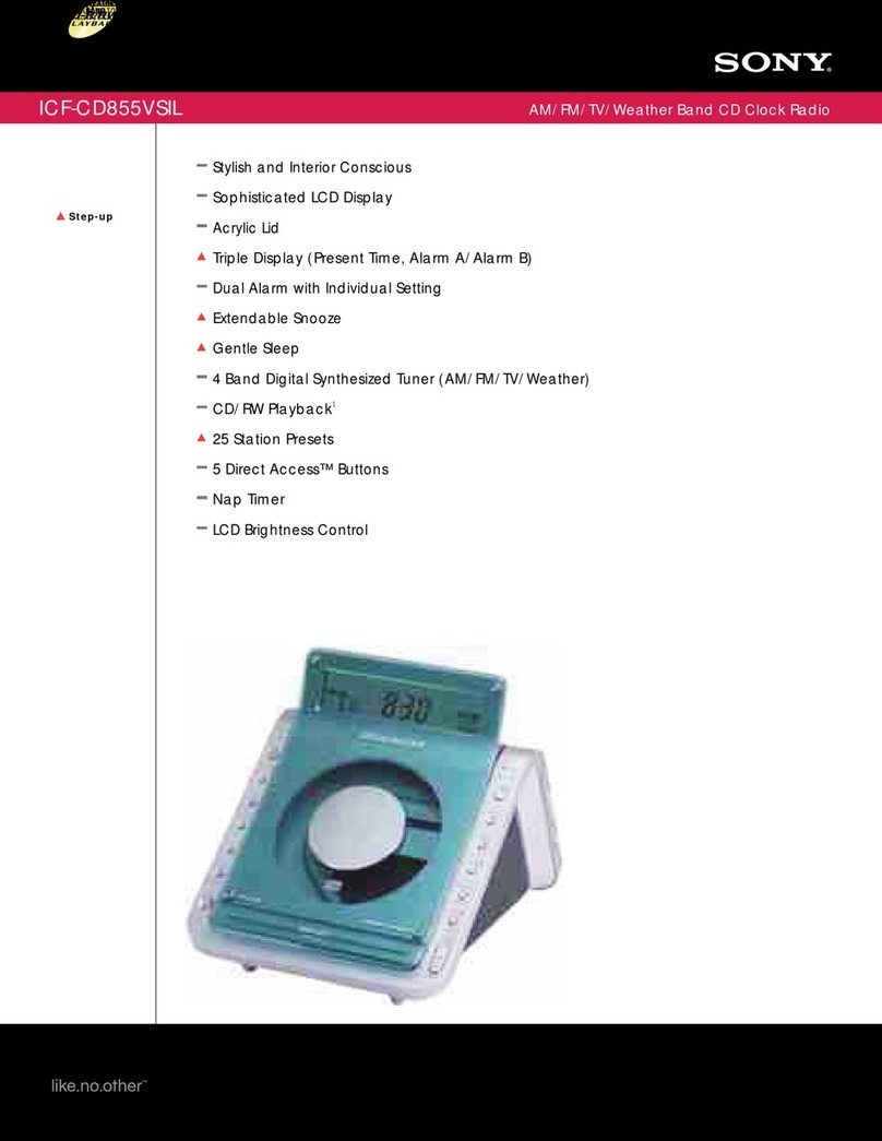 Sony ICF-CD855V - Cd Clock Radio Specifications