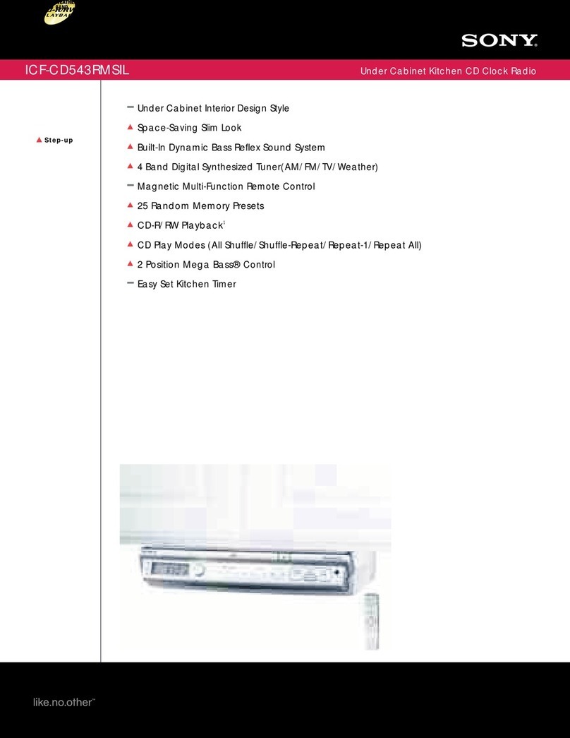 Sony ICF-CD543RMSIL - Kitchen Cd Clock Radio User manual