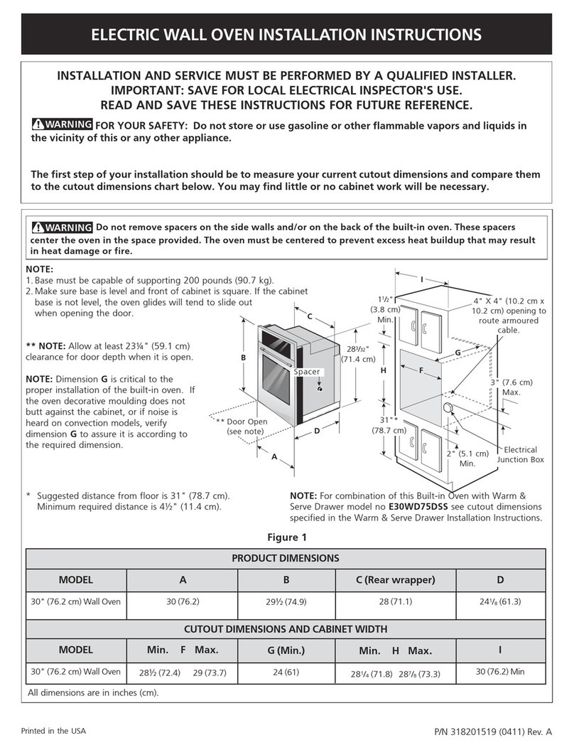 Electrolux E30EW75EPS - Icon Professional Series installation instructions