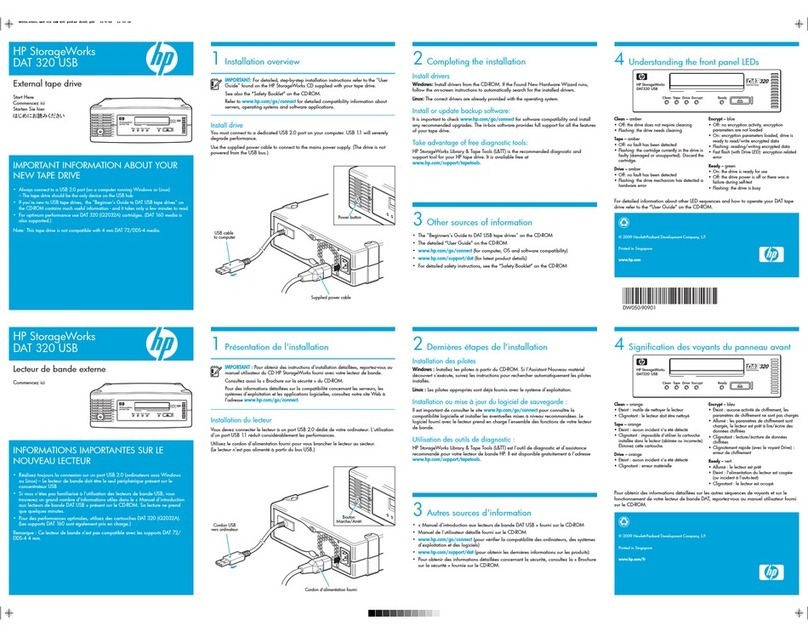 HP 157770-001 - DAT Drive 20/40 Tape Instruction Manual