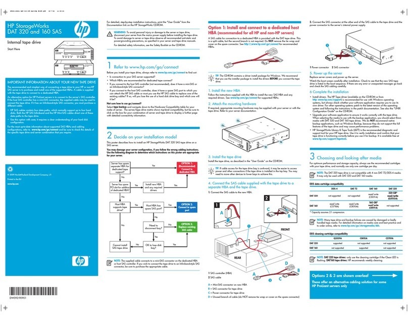 Compaq 157770-001 - DAT Drive 20/40 Tape Instruction Manual