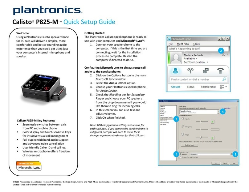 Plantronics CALISTO P825-M User manual