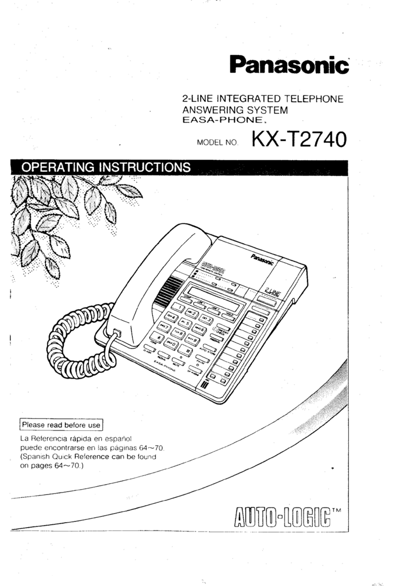 Panasonic KX-T2740 - Easa-phone Integrated Telephone Mini-Cassette Answering... User manual Panasonic KX-T2740 - Easa-phone Integrated Telephone Mini-Cassette Answering... User manual