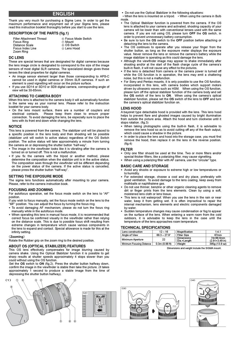 Sigma 861 User manual