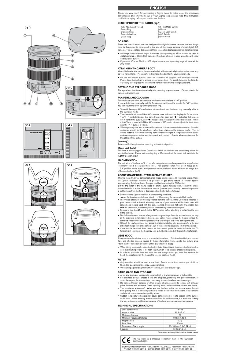 Sigma 888 Instruction booklet