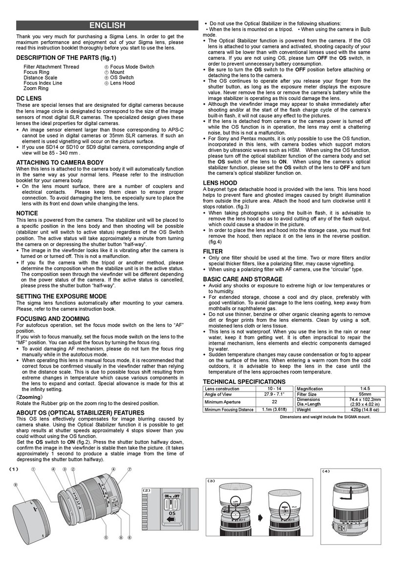 Sigma 686 Instruction booklet