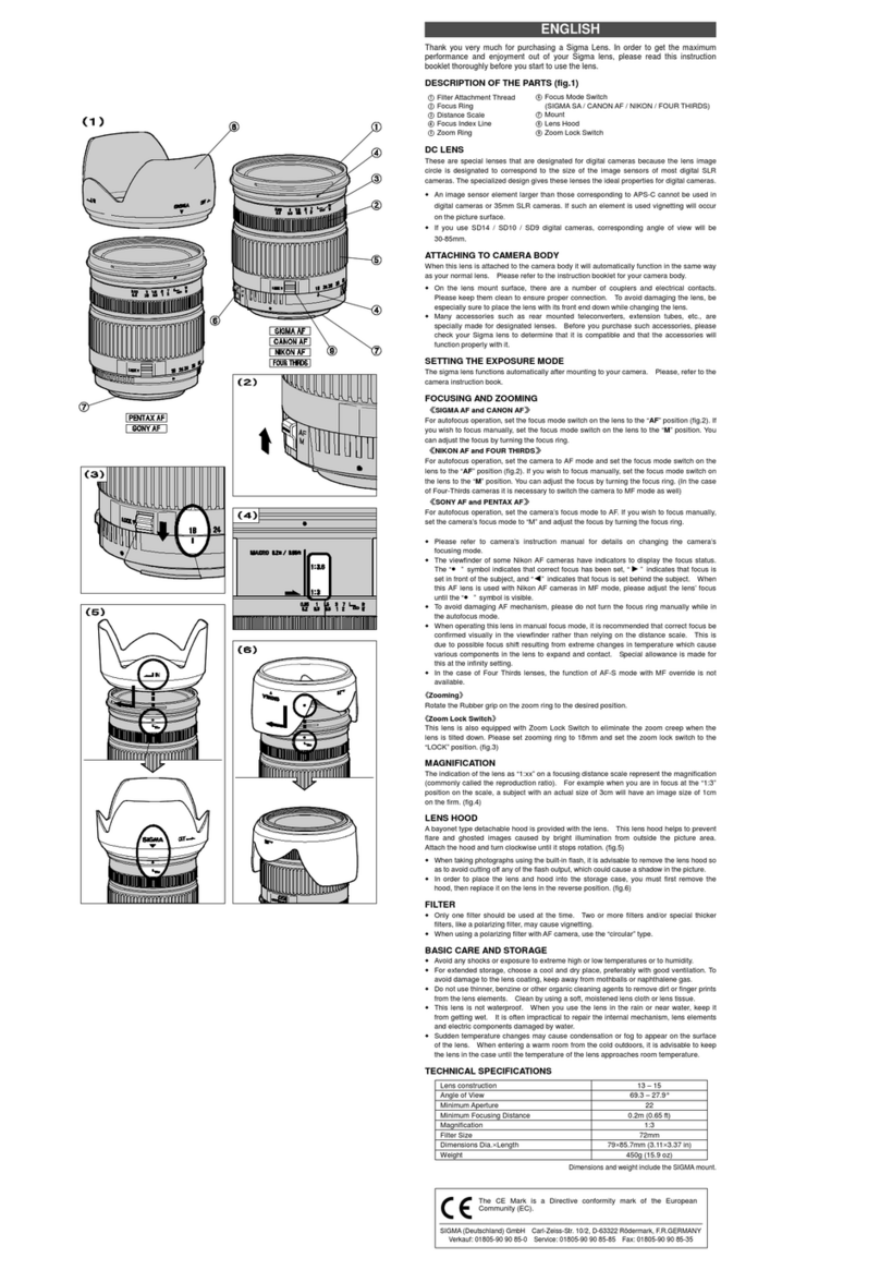 Sigma 580 User manual