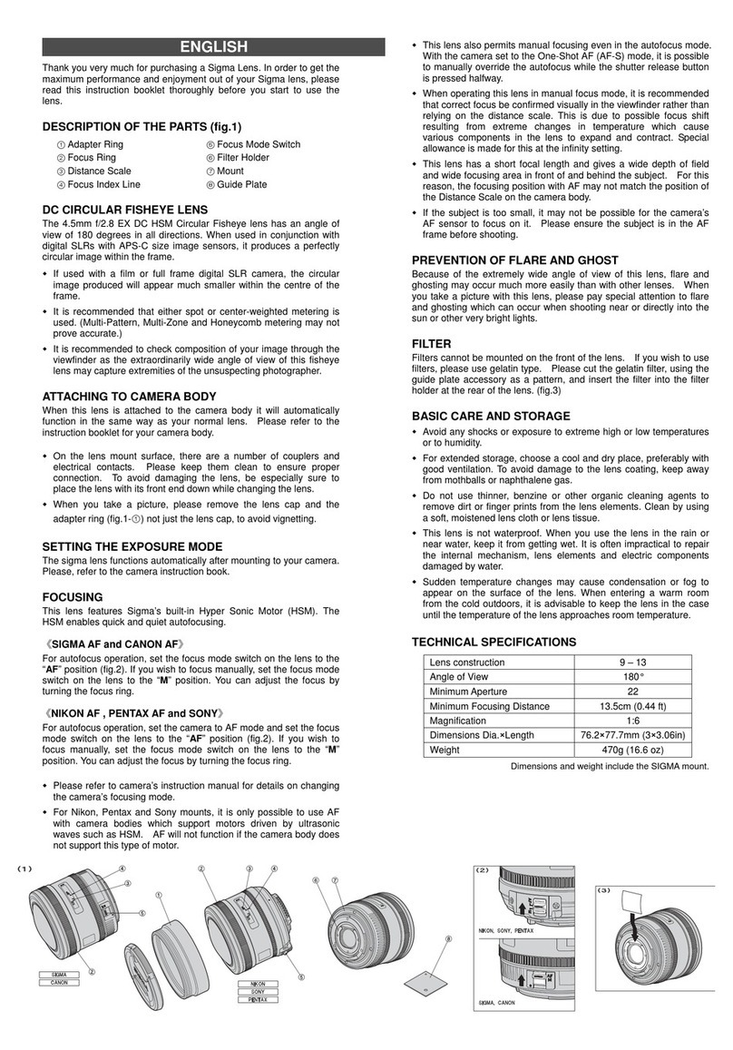 Sigma 486 Instruction booklet