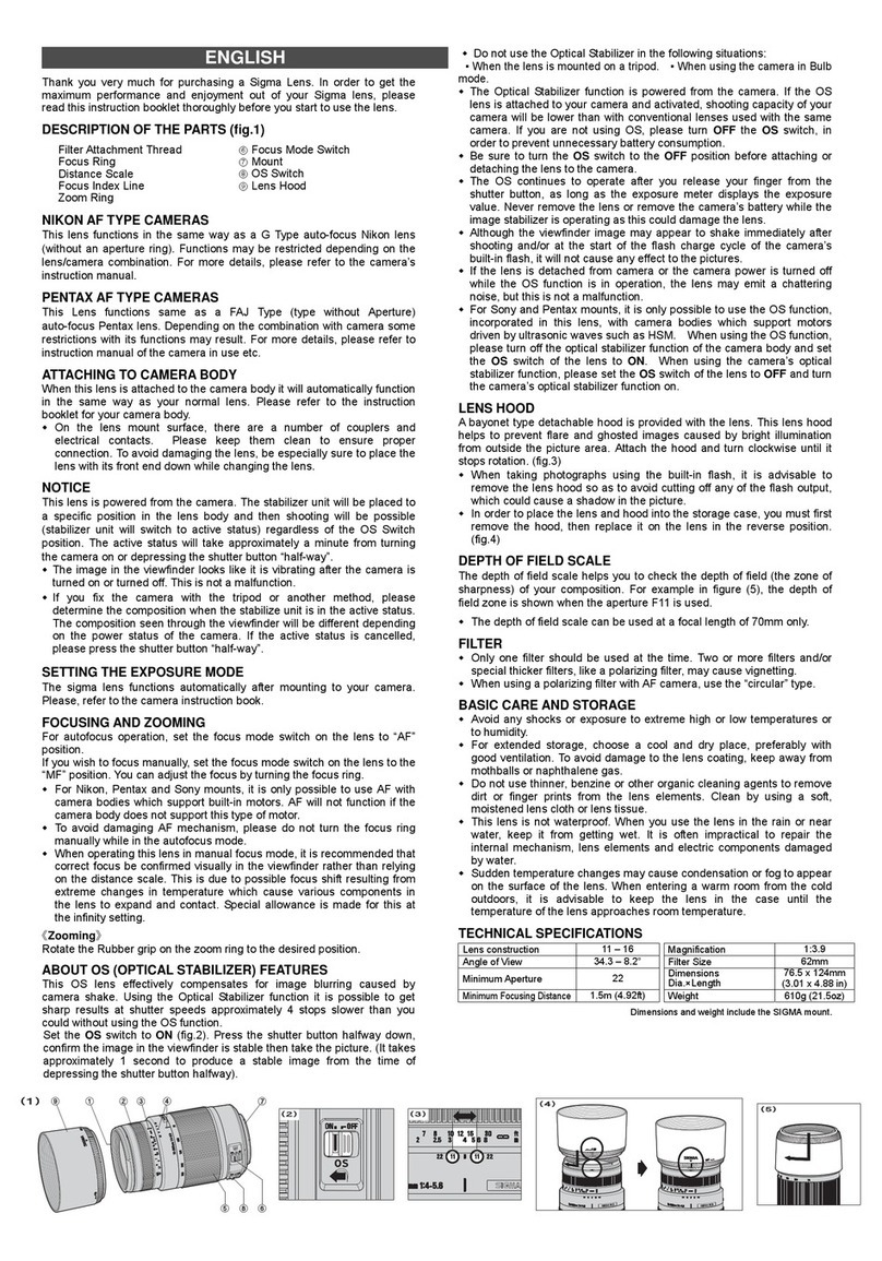 Sigma 572 User manual