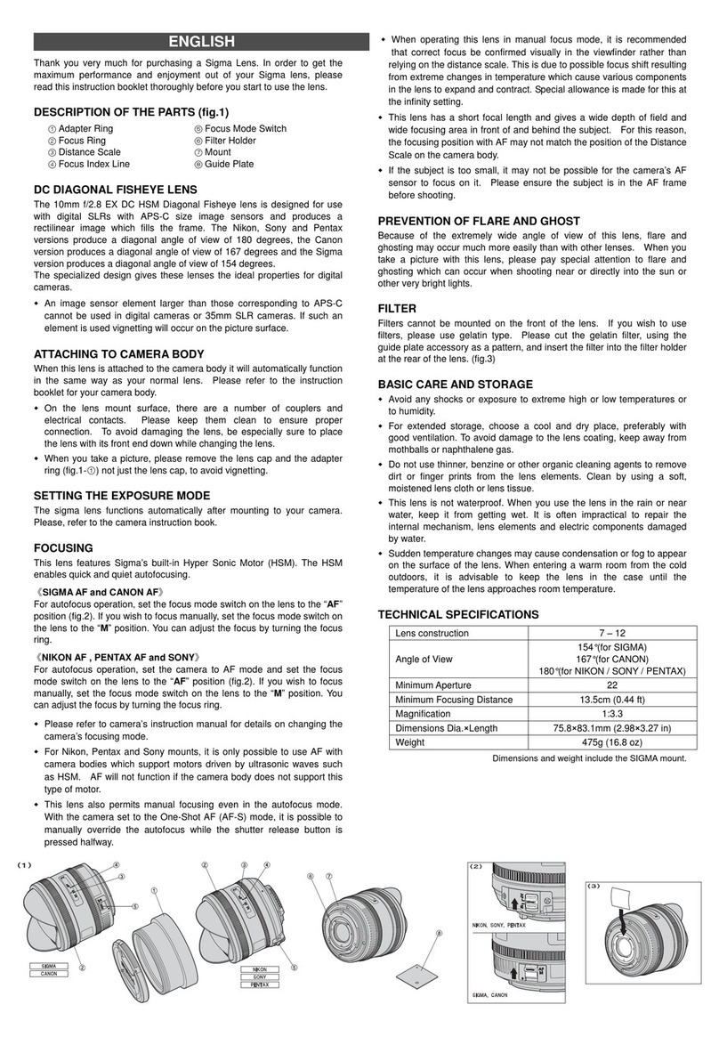 Sigma 477 User manual