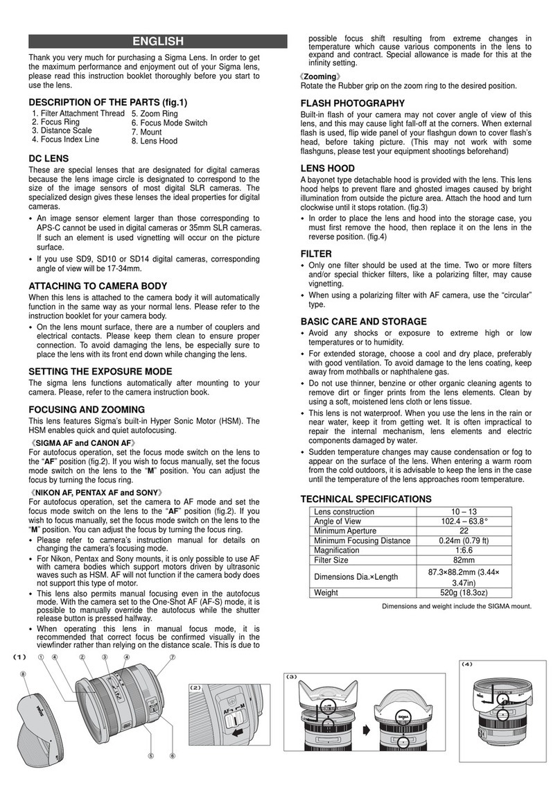 Sigma 202 User manual