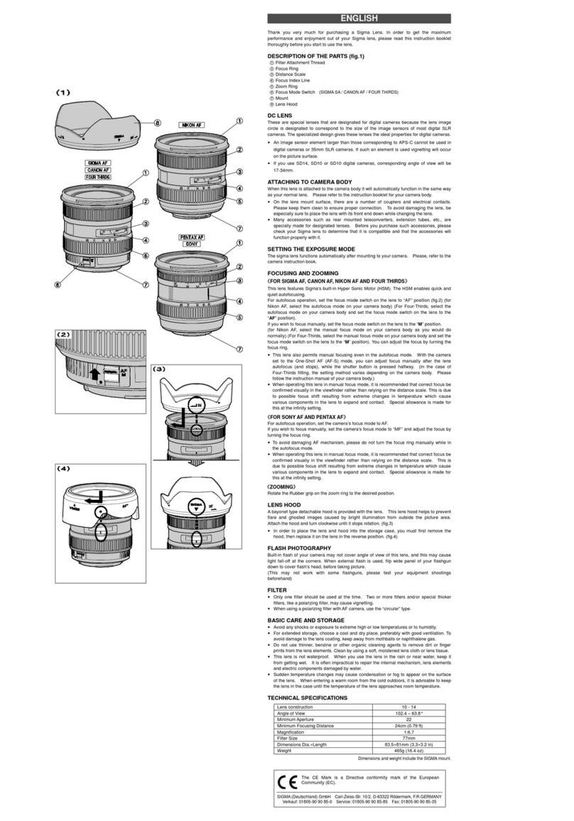 Sigma 201 User manual