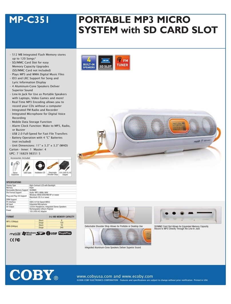 Coby MP-C351 Specifications