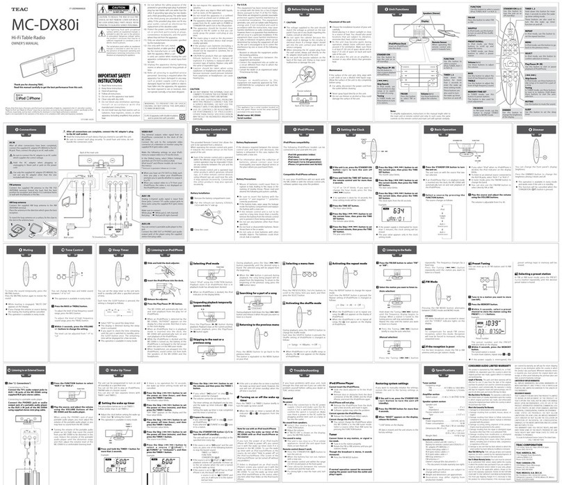 Teac MC-DX80i User manual