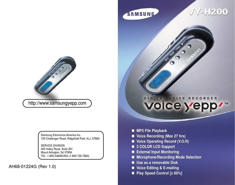 Samsung Voice Yepp VY-H200S User manual Samsung Voice Yepp VY-H200S User manual