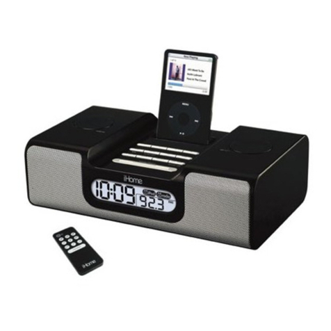 iHome iH8LR Blue USB - iHome iH8 Dock Alarm Clock... User manual