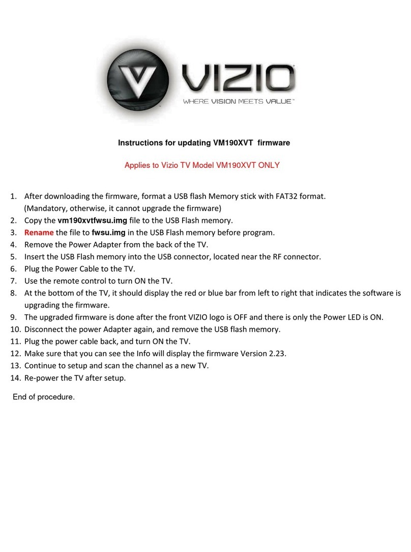 Vizio VM190XVT - XVT-Series 720p LED LCD HDTV Use and care manual Vizio VM190XVT - XVT-Series 720p LED LCD HDTV Use and care manual