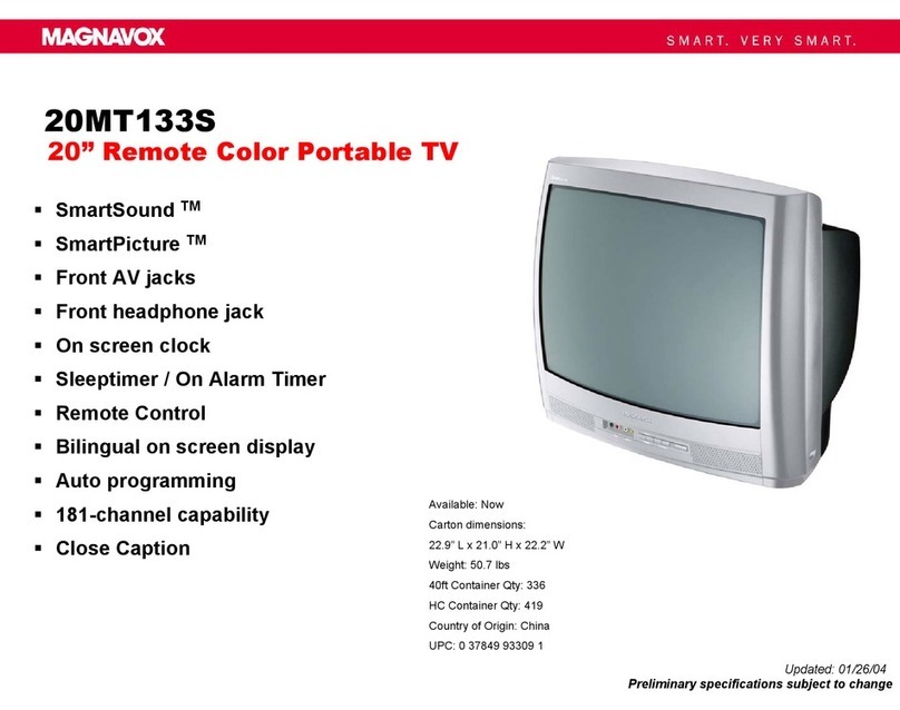 Magnavox 20MT133S - 20" Color Tv Mono User manual