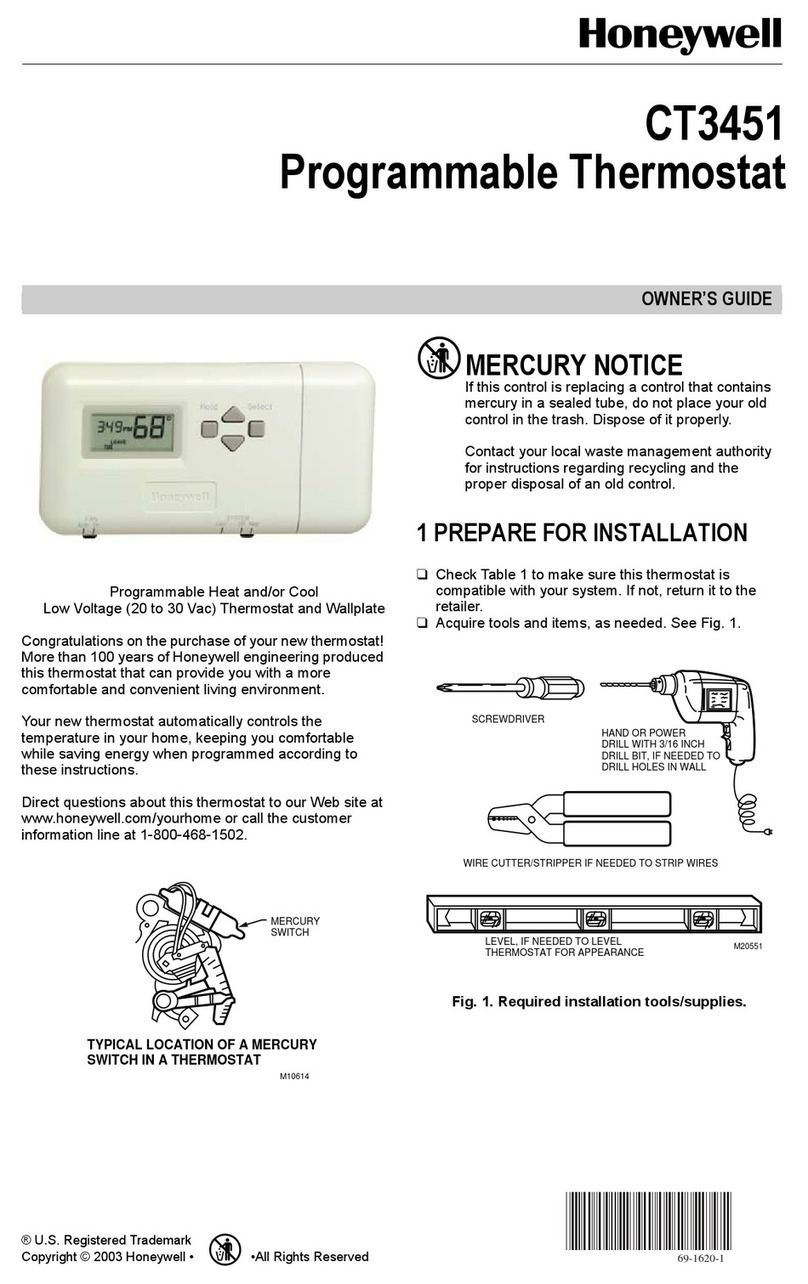 Honeywell CT3451 User manual