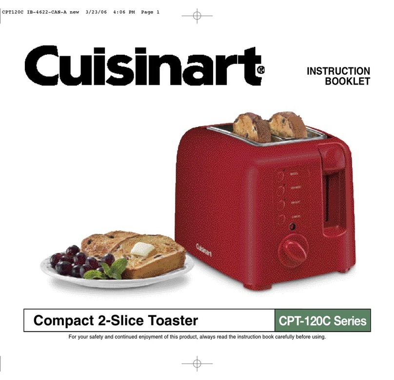 Cuisinart CPT-120PK - Electronic Cool-Touch Toaster Instruction booklet