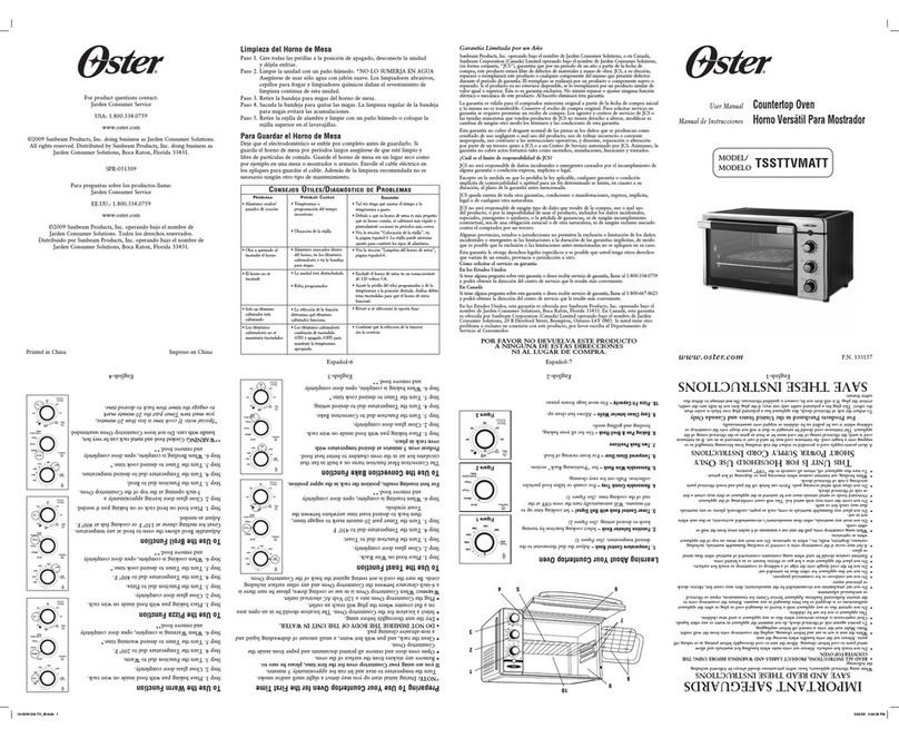 Oster TSSTTVMATT User manual Oster TSSTTVMATT User manual