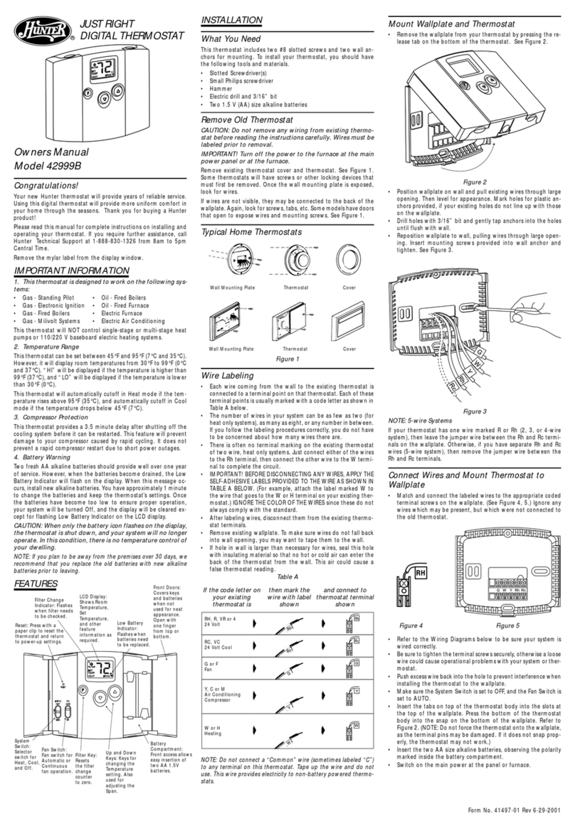 Hunter 42999 User manual
