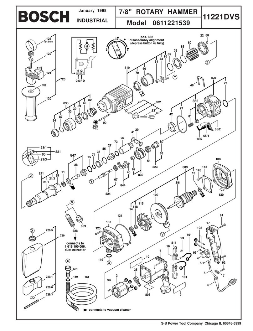 Bosch 11221DVS - Power Tools Bulldog DVS Dustless SDS Rotary... User manual