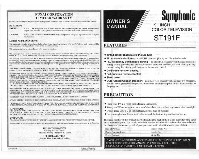 Symphonic ST191F User manual